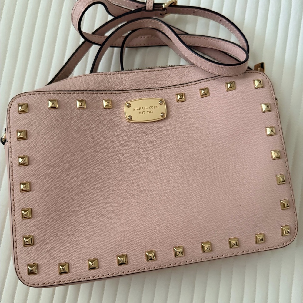 Michael Kors Sandrine Blush Crossbody Bag with Gold Accents - Picture 4 of 4